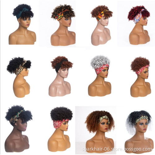 Manufacturer Supplier Cheap Braided Hair wholesale bob style body wave straight synthetic hair headband wig for black women